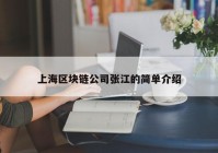 上海区块链公司张江的简单介绍